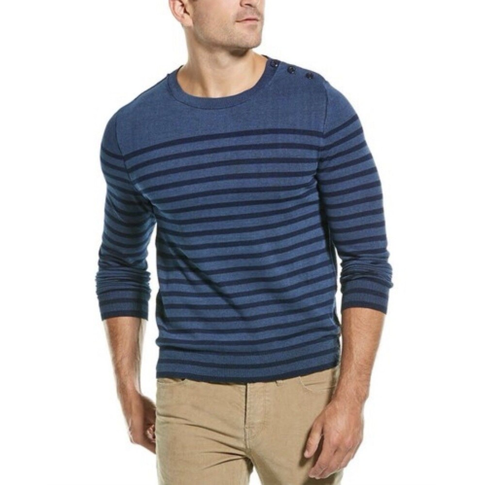 Zadig and Voltaire Kennedy Sweater Knit Men’s XL Blue Stripe